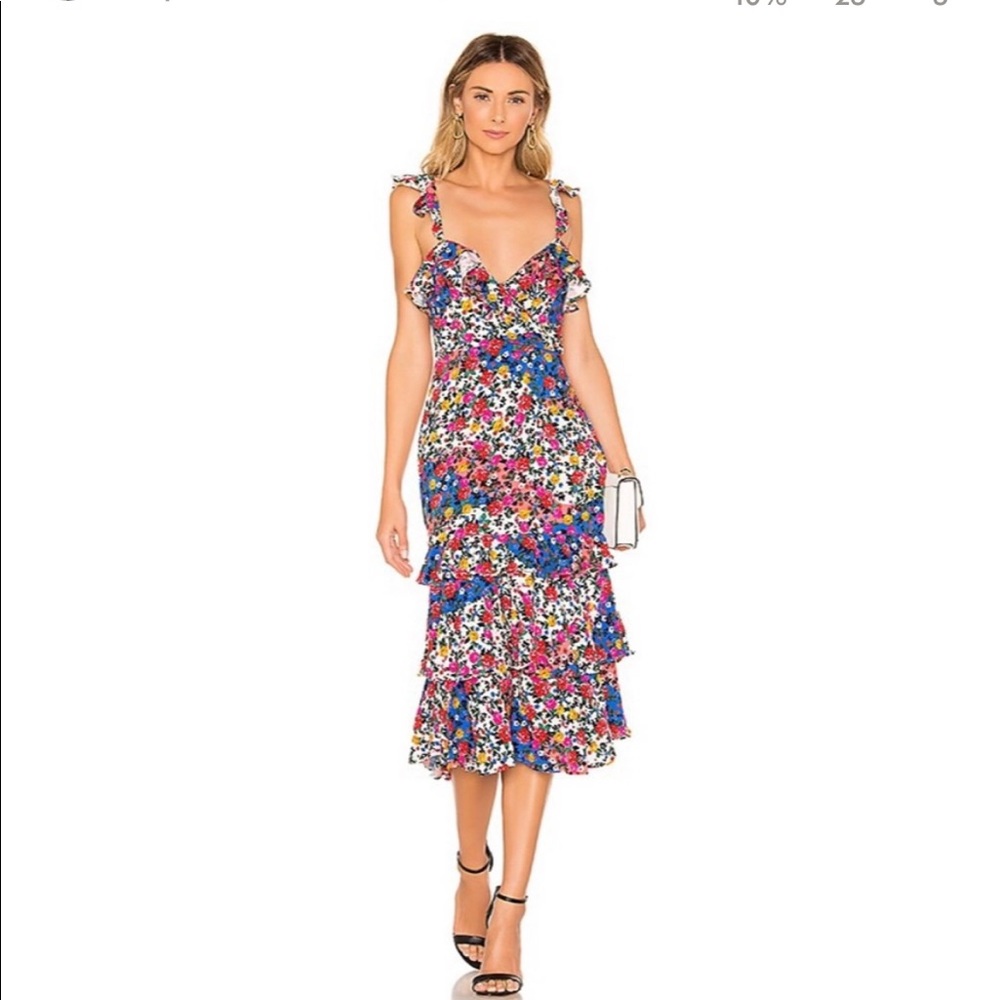 Majorelle isla floral multi colored midi dress